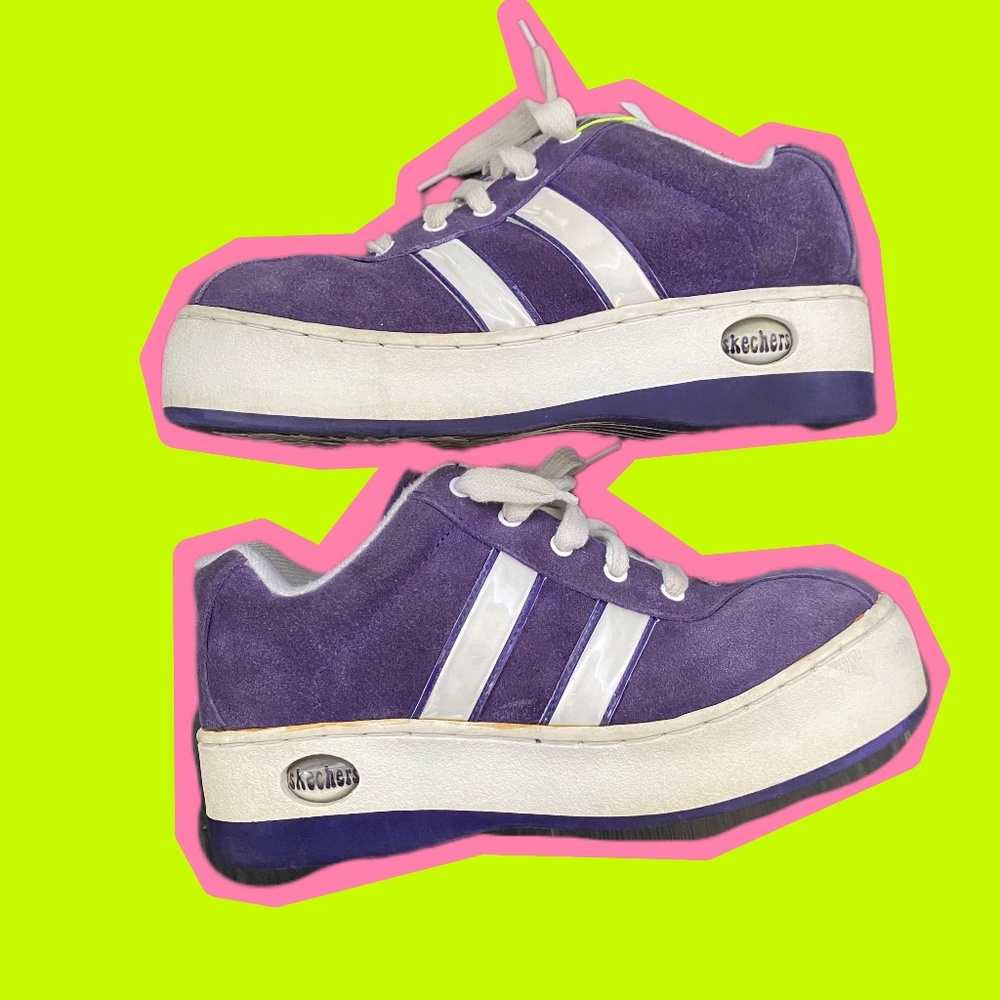 90s Skechers Purple Platform Sneakers - Picture 1 of 12